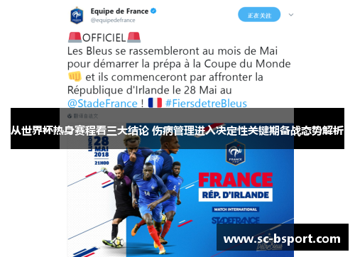 从世界杯热身赛程看三大结论 伤病管理进入决定性关键期备战态势解析